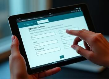 Online Registrierung einer E-Vignette auf einem Tablet-Bildschirm