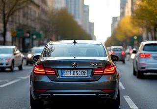 Fahrzeug mit Schweizer Nummernschild im städtischen Verkehr